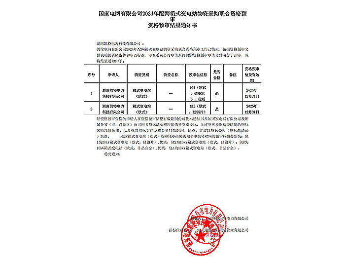 2024年資格預(yù)審?fù)ㄖ獣?箱變